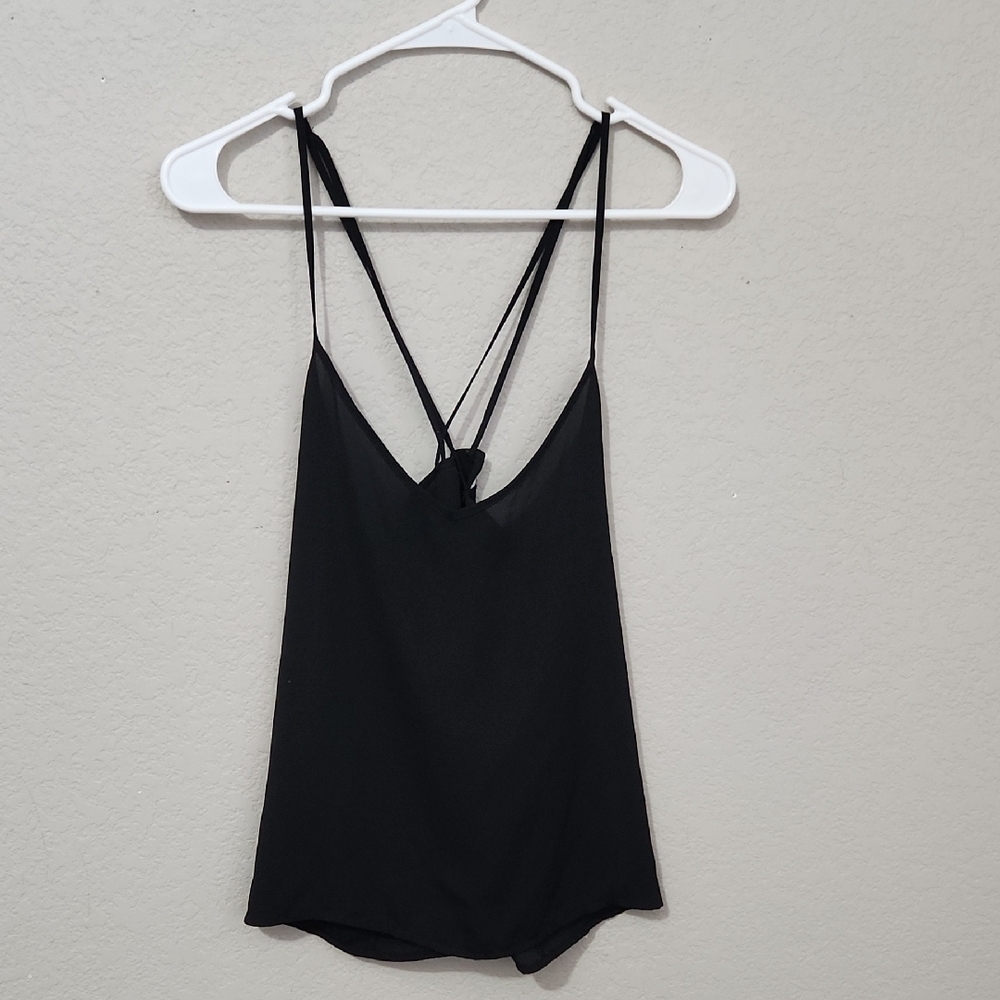 Hollister California Camisole Black Strappy Women's Top Size L See Through Sheer